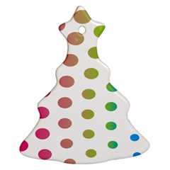 Polka Dot Pink Green Blue Ornament (christmas Tree)  by Mariart