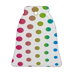 Polka Dot Pink Green Blue Ornament (bell) by Mariart