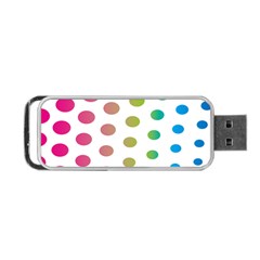 Polka Dot Pink Green Blue Portable Usb Flash (one Side) by Mariart