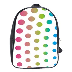 Polka Dot Pink Green Blue School Bags (xl)  by Mariart