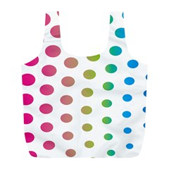 Polka Dot Pink Green Blue Full Print Recycle Bags (l)  by Mariart