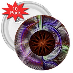 Background Image With Hidden Fractal Flower 3  Buttons (10 Pack)  by Simbadda