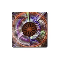 Background Image With Hidden Fractal Flower Square Magnet by Simbadda