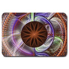 Background Image With Hidden Fractal Flower Large Doormat  by Simbadda