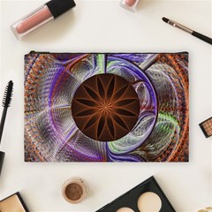 Background Image With Hidden Fractal Flower Cosmetic Bag (large)  by Simbadda