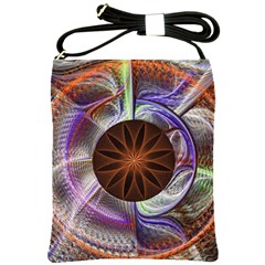 Background Image With Hidden Fractal Flower Shoulder Sling Bags by Simbadda