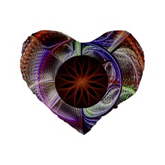 Background Image With Hidden Fractal Flower Standard 16  Premium Heart Shape Cushions by Simbadda