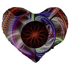 Background Image With Hidden Fractal Flower Large 19  Premium Heart Shape Cushions