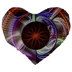 Background Image With Hidden Fractal Flower Large 19  Premium Heart Shape Cushions Back