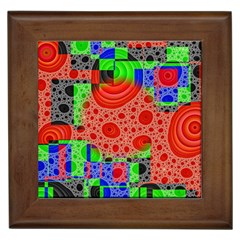 Background With Fractal Digital Cubist Drawing Framed Tiles by Simbadda