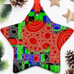 Background With Fractal Digital Cubist Drawing Ornament (star) by Simbadda