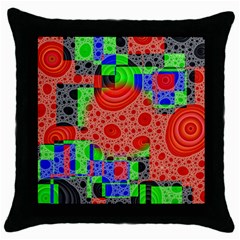 Background With Fractal Digital Cubist Drawing Throw Pillow Case (black) by Simbadda