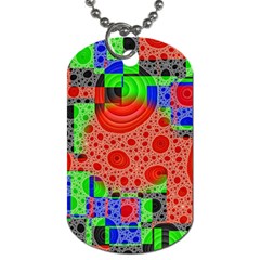 Background With Fractal Digital Cubist Drawing Dog Tag (one Side) by Simbadda