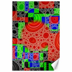 Background With Fractal Digital Cubist Drawing Canvas 12  X 18   by Simbadda