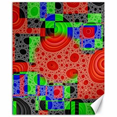 Background With Fractal Digital Cubist Drawing Canvas 16  X 20   by Simbadda