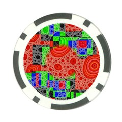 Background With Fractal Digital Cubist Drawing Poker Chip Card Guard by Simbadda