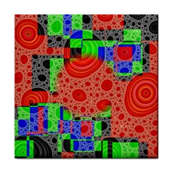 Background With Fractal Digital Cubist Drawing Face Towel by Simbadda