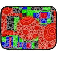 Background With Fractal Digital Cubist Drawing Fleece Blanket (mini) by Simbadda