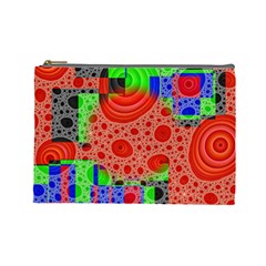 Background With Fractal Digital Cubist Drawing Cosmetic Bag (large)  by Simbadda