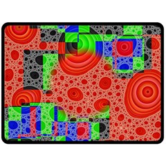 Background With Fractal Digital Cubist Drawing Fleece Blanket (large)  by Simbadda