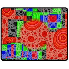 Background With Fractal Digital Cubist Drawing Fleece Blanket (medium)  by Simbadda