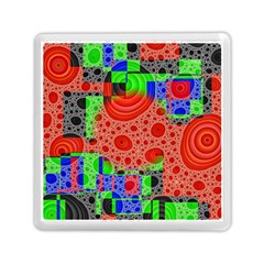 Background With Fractal Digital Cubist Drawing Memory Card Reader (square)  by Simbadda