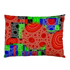 Background With Fractal Digital Cubist Drawing Pillow Case (two Sides) by Simbadda