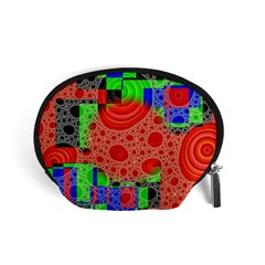 Background With Fractal Digital Cubist Drawing Accessory Pouches (small)  by Simbadda