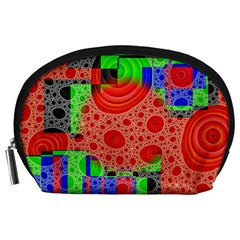 Background With Fractal Digital Cubist Drawing Accessory Pouches (large)  by Simbadda