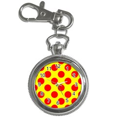 Polka Dot Red Yellow Key Chain Watches by Mariart