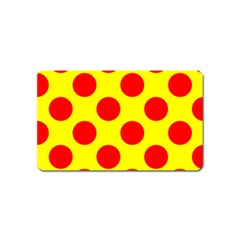 Polka Dot Red Yellow Magnet (name Card)