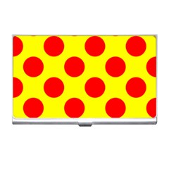 Polka Dot Red Yellow Business Card Holders by Mariart