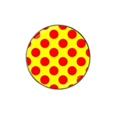 Polka Dot Red Yellow Hat Clip Ball Marker by Mariart