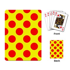 Polka Dot Red Yellow Playing Card by Mariart