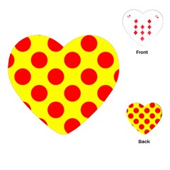 Polka Dot Red Yellow Playing Cards (heart)  by Mariart