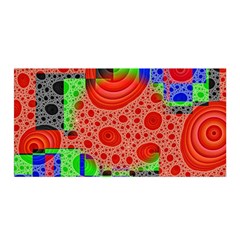 Background With Fractal Digital Cubist Drawing Satin Wrap by Simbadda