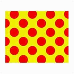 Polka Dot Red Yellow Small Glasses Cloth (2-side) by Mariart