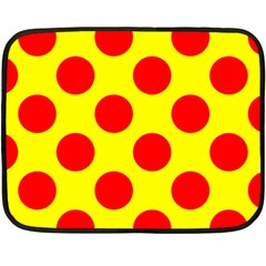 Polka Dot Red Yellow Double Sided Fleece Blanket (mini)  by Mariart