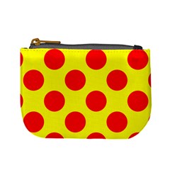 Polka Dot Red Yellow Mini Coin Purses by Mariart