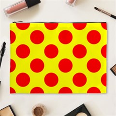 Polka Dot Red Yellow Cosmetic Bag (xl) by Mariart