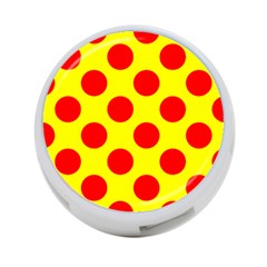 Polka Dot Red Yellow 4-port Usb Hub (one Side) by Mariart