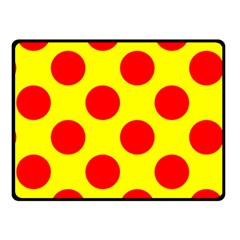 Polka Dot Red Yellow Fleece Blanket (small) by Mariart