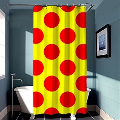 Polka Dot Red Yellow Shower Curtain 36  X 72  (stall)  by Mariart