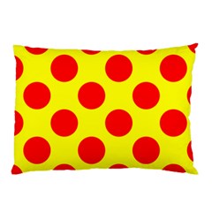 Polka Dot Red Yellow Pillow Case (two Sides) by Mariart