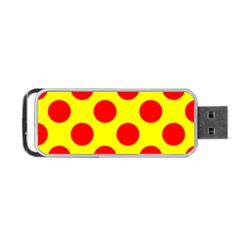 Polka Dot Red Yellow Portable Usb Flash (two Sides) by Mariart