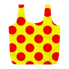 Polka Dot Red Yellow Full Print Recycle Bags (l)  by Mariart