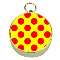 Polka Dot Red Yellow Gold Compasses by Mariart