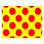 Polka Dot Red Yellow Double Sided Flano Blanket (Large)  80 x60  Blanket Front