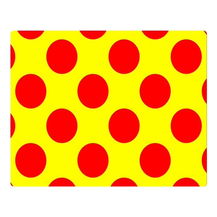 Polka Dot Red Yellow Double Sided Flano Blanket (Large) 