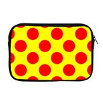 Polka Dot Red Yellow Apple MacBook Pro 17  Zipper Case Front